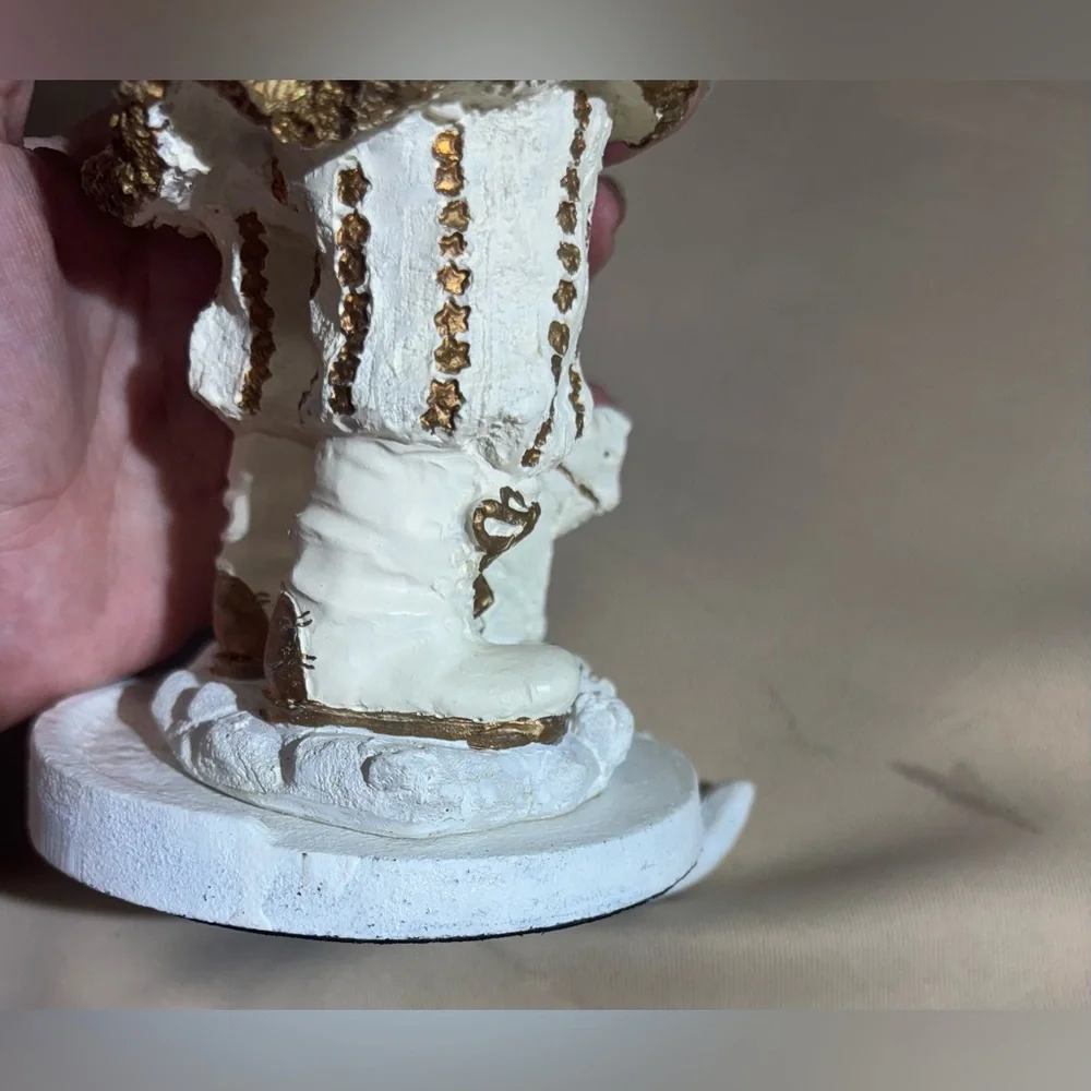 Gold and White/Ivory Santa‎ Figurine Christmas Decor